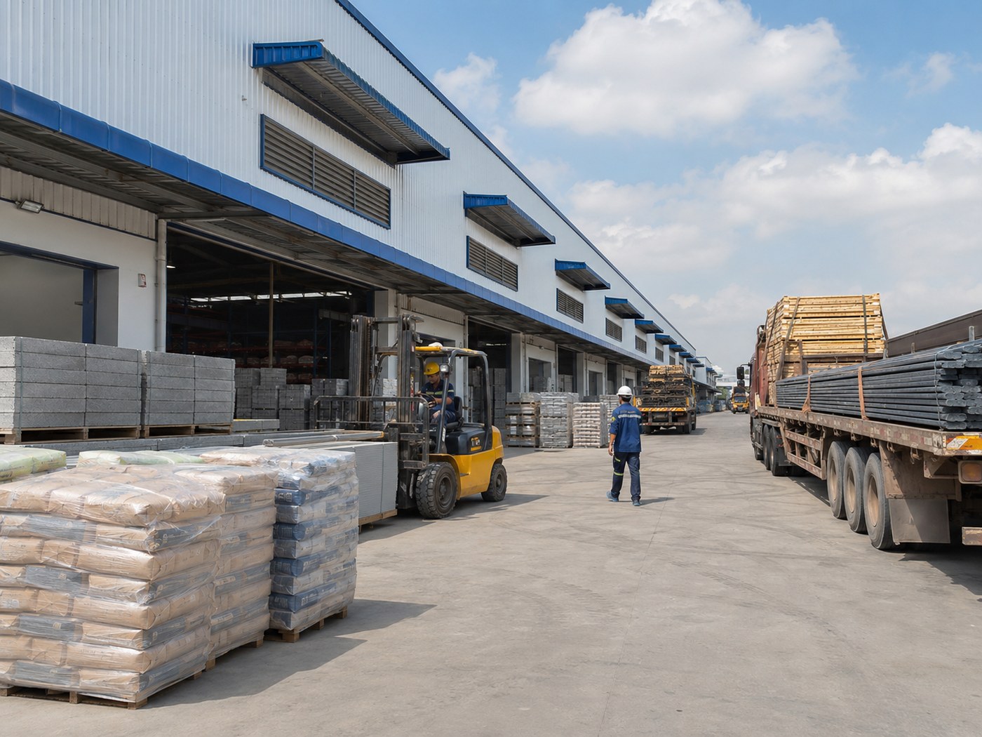 Kho hàng và hoạt động logistics của VLXD Hoàng Bảo
